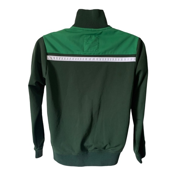 Jack&Jones Premium VTG Varsity Green Ribbed Bomber Baseball Jacket Streetwear - Picture 2 of 7